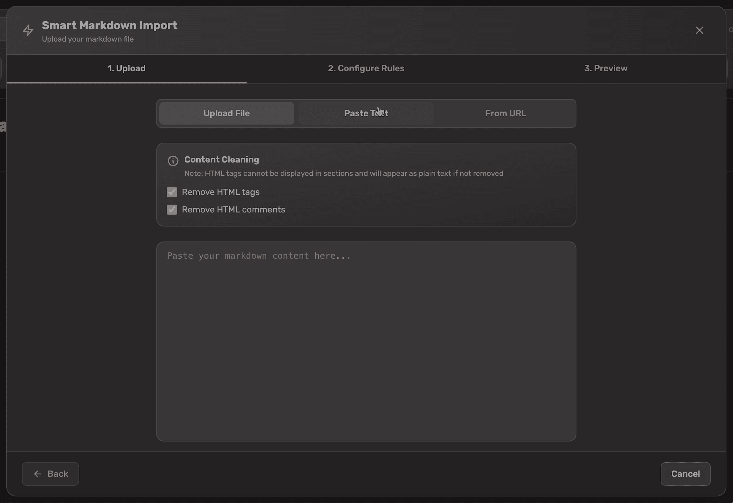 Source selection demo